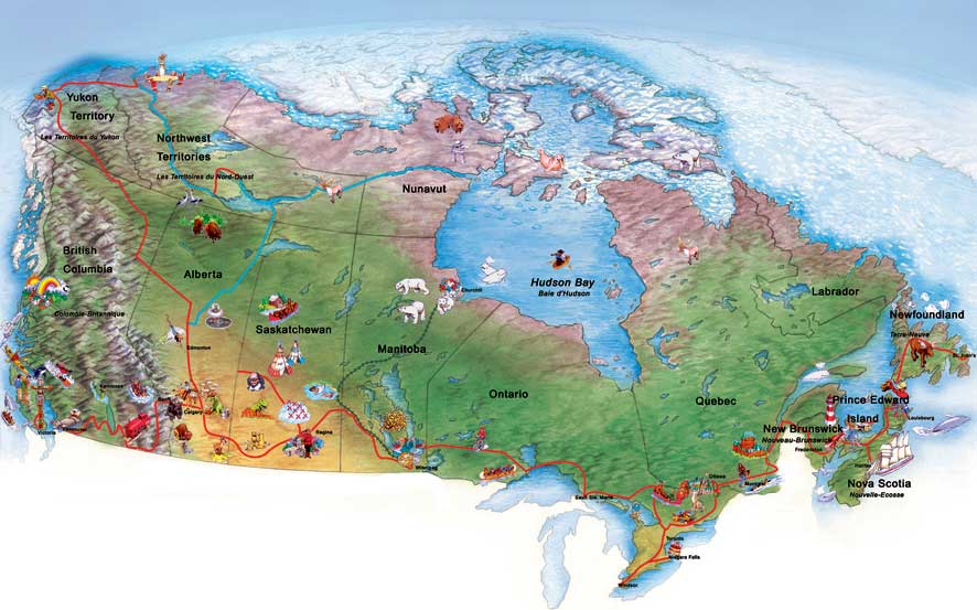 Travel Canada via the Canada Cool Map of Canada